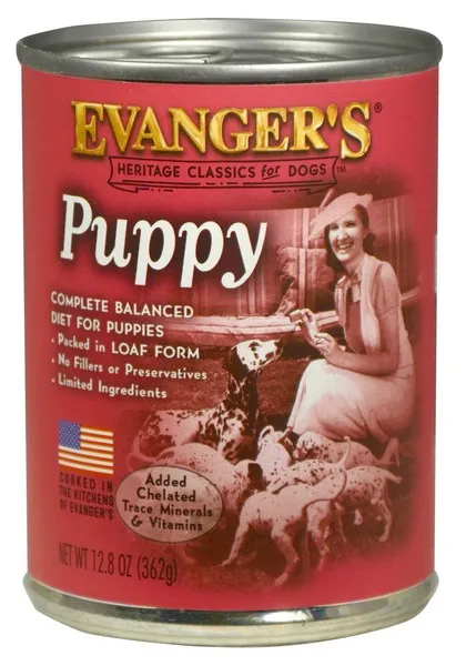 12/12.8oz Evanger's Complete Classic Puppy Food - Food